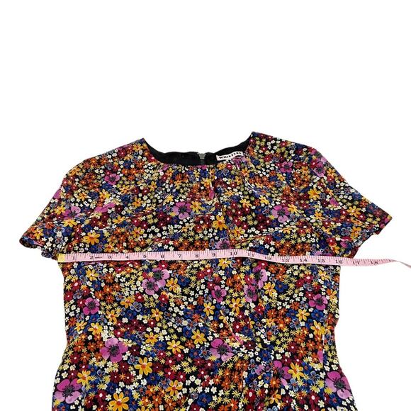 Whistles Multicolor Floral Silk Dora Bodycon Dual Zipper Dress, Size 6 - Picture 13 of 15